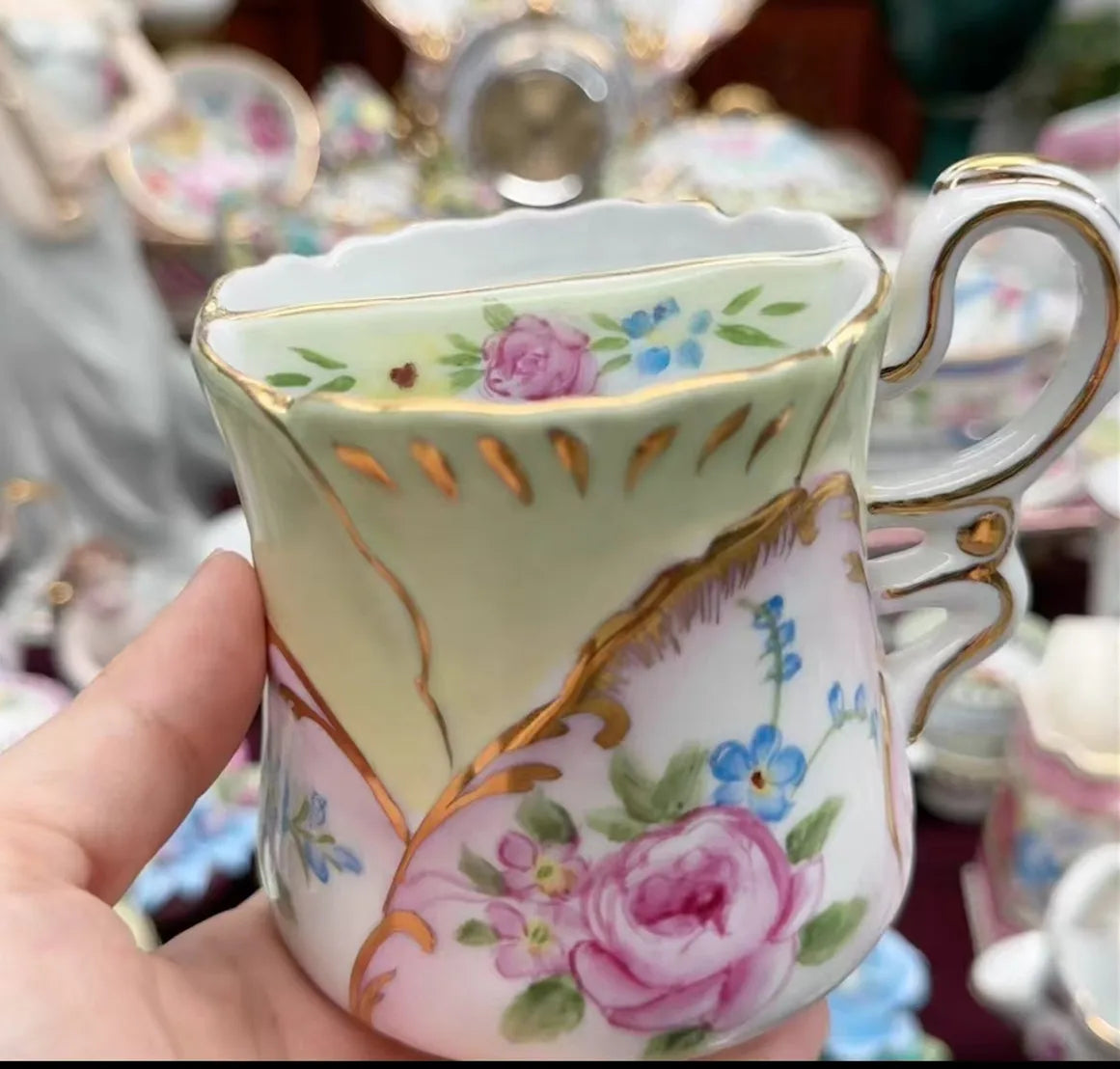 Ceramics Flower Jewelry Storage Box Vase Teapot Flower Basket Jewelry Case Storage Jewelry Organizer Display Home Decor Ornament